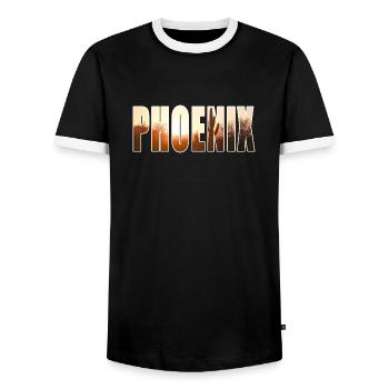 Phénix - T-shirt contrasté Homme - noir/blanc - Devant - AI Model Female 172 light (172cm) & AI Model Male 178 light (178cm)
