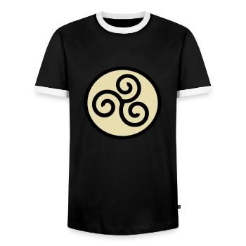 Symbole viking - T-shirt contrasté Homme - noir/blanc - Devant - AI Model Female 172 light (172cm) & AI Model Male 178 light (178cm)