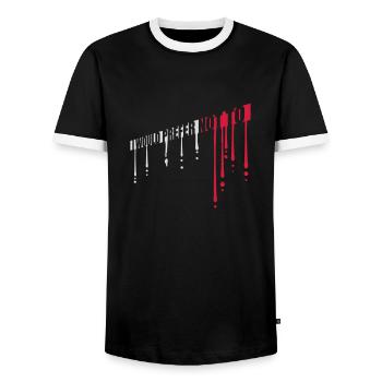 Je préfère ne pas - T-shirt contrasté Homme - noir/blanc - Devant - AI Model Female 172 light (172cm) & AI Model Male 178 light (178cm)