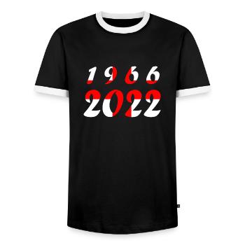 Équipe nationale Angleterre - T-shirt contrasté Homme - noir/blanc - Devant - AI Model Female 172 light (172cm) & AI Model Male 178 light (178cm)