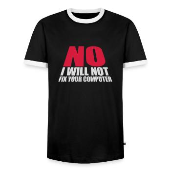 Ne pas réparer votre ordinateur - T-shirt contrasté Homme - noir/blanc - Devant - AI Model Female 172 light (172cm) & AI Model Male 178 light (178cm)
