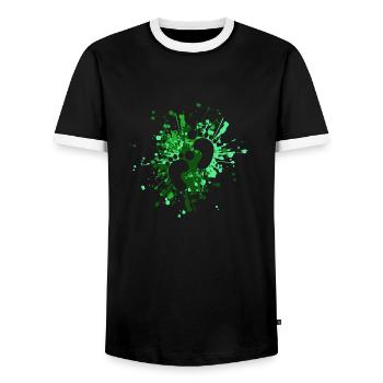 Baby Footprint Color Splash - Männer Kontrast-T-Shirt - Schwarz/Weiß - Vorne - AI Model Female 172 light (172cm) & AI Model Male 178 light (178cm)