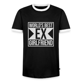 World's Best Ex Girlfriend - Men's Ringer Shirt - black/white - Front - AI Model Female 172 light (172cm) & AI Model Male 178 light (178cm)