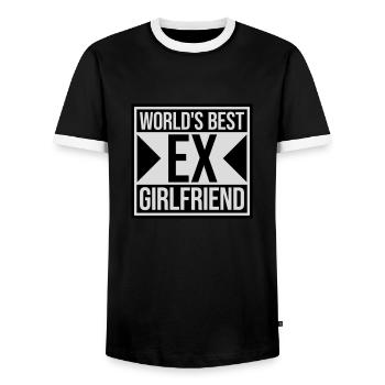 World's Best Ex Girlfriend - Men's Ringer Shirt - black/white - Front - AI Model Female 172 light (172cm) & AI Model Male 178 light (178cm)