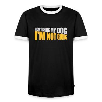 bring my dog quote - Men's Ringer Shirt - black/white - Front - AI Model Female 172 light (172cm) & AI Model Male 178 light (178cm)