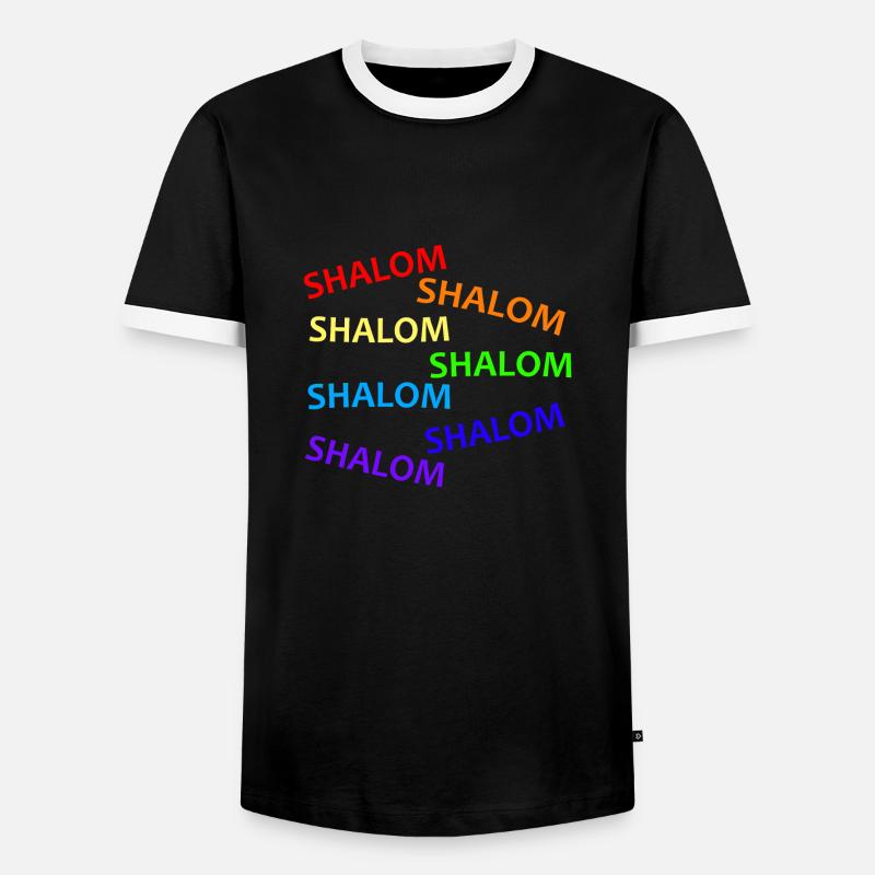 SHALOM RAINBOW WATERFALL - Geschenkidee - Männer Kontrast-T-Shirt - Schwarz/Weiß