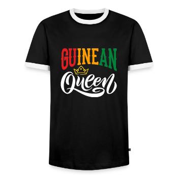 Reine de Guinée Guinée Drapeau de Guinée - T-shirt contrasté Homme - noir/blanc - Devant - AI Model Female 172 light (172cm) & AI Model Male 178 light (178cm)