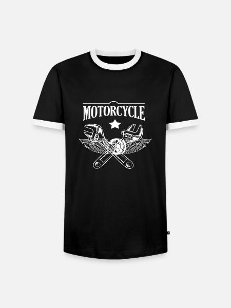 MOTORCYCLES - Männer Kontrast-T-Shirt - Schwarz/Weiß