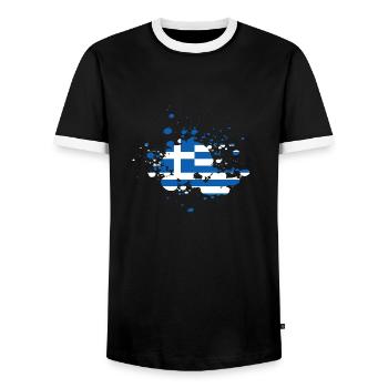 Grèce - T-shirt contrasté Homme - noir/blanc - Devant - AI Model Female 172 light (172cm) & AI Model Male 178 light (178cm)