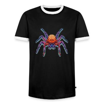 Araignée colorée en plusieurs couleurs - T-shirt contrasté Homme - noir/blanc - Devant - AI Model Female 172 light (172cm) & AI Model Male 178 light (178cm)
