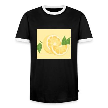 Zitrone Zitrone - Männer Kontrast-T-Shirt - Schwarz/Weiß - Vorne - AI Model Female 172 light (172cm) & AI Model Male 178 light (178cm)