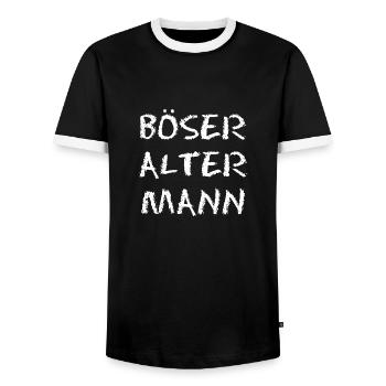 Böser alter Mann - Schriftzug - Männer Kontrast-T-Shirt - Schwarz/Weiß - Vorne - AI Model Female 172 light (172cm) & AI Model Male 178 light (178cm)