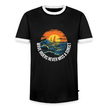 Planche à voile freestyle - T-shirt contrasté Homme - noir/blanc - Devant - AI Model Female 172 light (172cm) & AI Model Male 178 light (178cm)