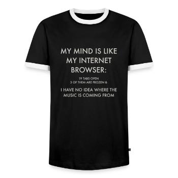 MON - T-shirt contrasté Homme - noir/blanc - Devant - AI Model Female 172 light (172cm) & AI Model Male 178 light (178cm)