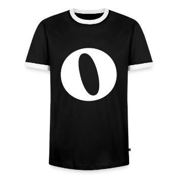 Lettre o - T-shirt contrasté Homme - noir/blanc - Devant - AI Model Female 172 light (172cm) & AI Model Male 178 light (178cm)