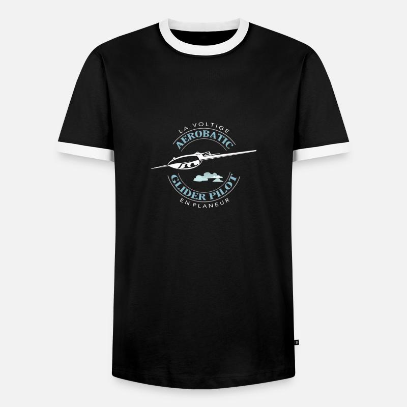 AEROBATIC GLIDER - Men's Ringer Shirt - black/white
