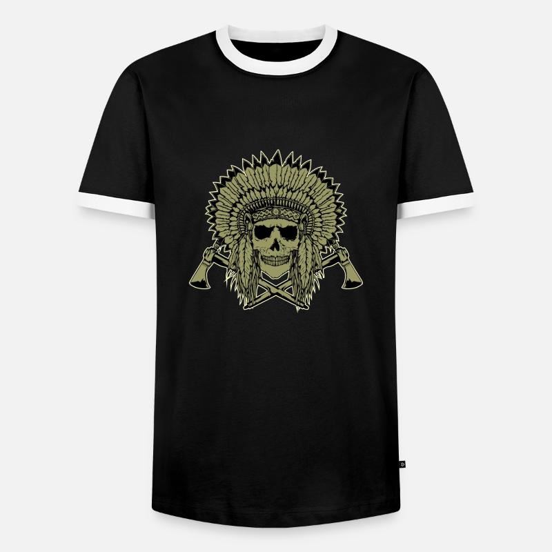 American Native Tomahawk - Männer Kontrast-T-Shirt - Schwarz/Weiß