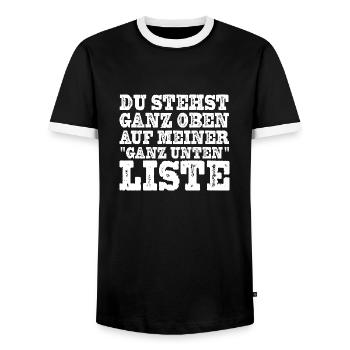 Travail Collègue Bureau Humour Travail Drôles Dictons - T-shirt contrasté Homme - noir/blanc - Devant - AI Model Female 172 light (172cm) & AI Model Male 178 light (178cm)