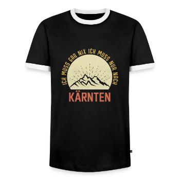 I just have to go to Carinthia, Mountains, Austria - Men's Ringer Shirt - black/white - Front - AI Model Female 172 light (172cm) & AI Model Male 178 light (178cm)