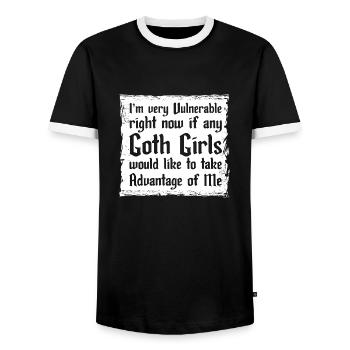 I Was Fighting A Bear Funny Surgery Broken Arm Leg - Men's Ringer Shirt - black/white - Front - AI Model Female 172 light (172cm) & AI Model Male 178 light (178cm)