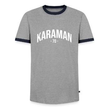 Karaman 70 Turquie Turquie Turquie Cadeau Karamanli TR - T-shirt contrasté Homme - gris/marine  - Devant - AI Model Female 172 light (172cm) & AI Model Male 178 light (178cm)