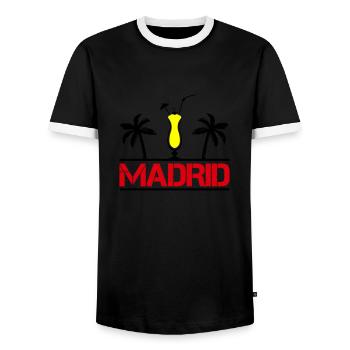 Madrid - T-shirt contrasté Homme - noir/blanc - Devant - AI Model Female 172 light (172cm) & AI Model Male 178 light (178cm)