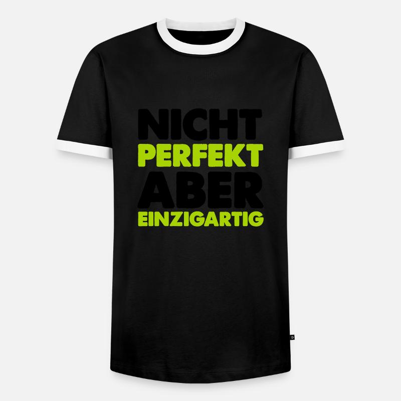 nicht perfekt aber einzigartig - Männer Kontrast-T-Shirt - Schwarz/Weiß