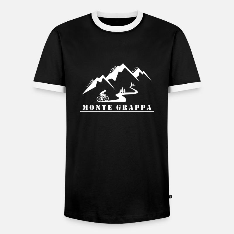 Monte Grappa - Männer Kontrast-T-Shirt - Schwarz/Weiß