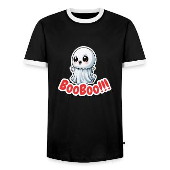 Bobo!!! - T-shirt contrasté Homme - noir/blanc - Devant - AI Model Female 172 light (172cm) & AI Model Male 178 light (178cm)