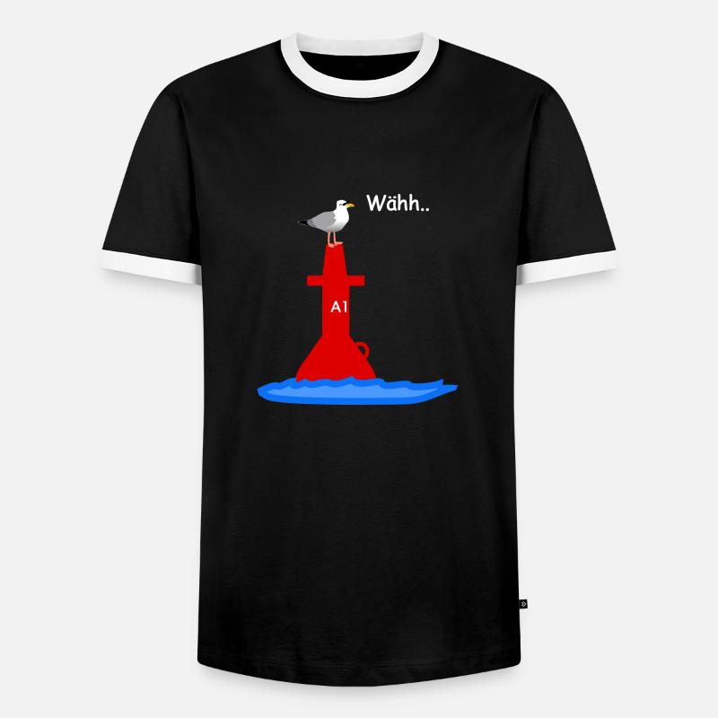 Sailor Seagull - Men's Ringer Shirt - black/white