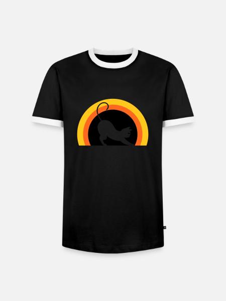 Cat > Vector Graphic ! Cat - Men's Ringer Shirt - black/white