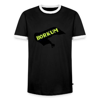 Île de Borkum - T-shirt contrasté Homme - noir/blanc - Devant - AI Model Female 172 light (172cm) & AI Model Male 178 light (178cm)