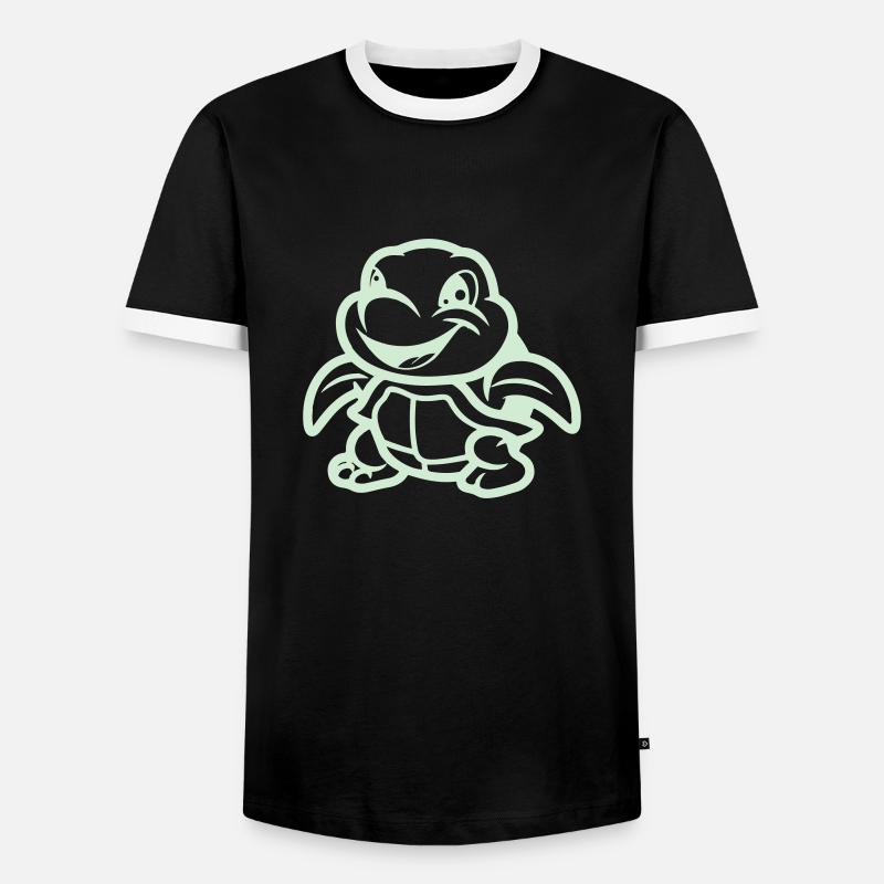 Turtle Comic - Men's Ringer Shirt - black/white