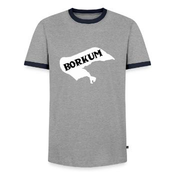 borkum insel - Männer Kontrast-T-Shirt - Grau/Navy  - Vorne - AI Model Female 172 light (172cm) & AI Model Male 178 light (178cm)