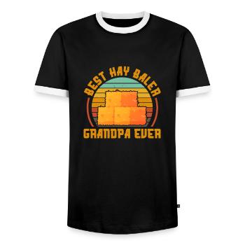best hay baler grandpa ever Design for a hay baler - Männer Kontrast-T-Shirt - Schwarz/Weiß - Vorne - AI Model Female 172 light (172cm) & AI Model Male 178 light (178cm)