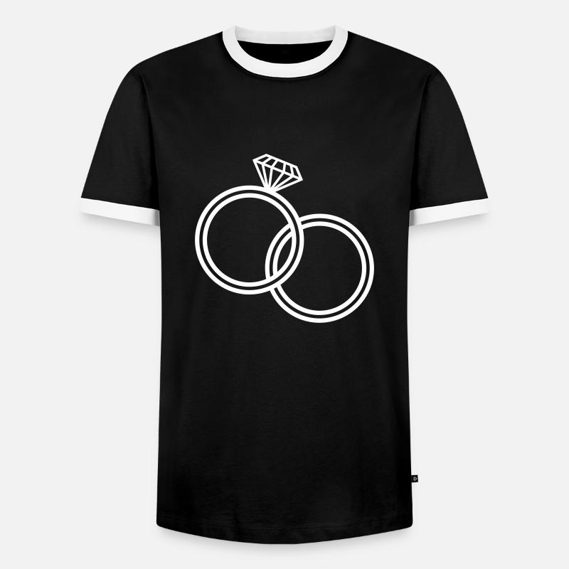 eheringe - Männer Kontrast-T-Shirt - Schwarz/Weiß