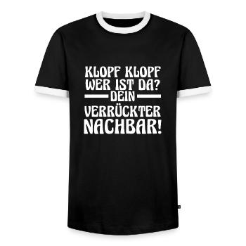 Nachbarschaft Bester Nachbar - Männer Kontrast-T-Shirt - Schwarz/Weiß - Vorne - AI Model Female 172 light (172cm) & AI Model Male 178 light (178cm)