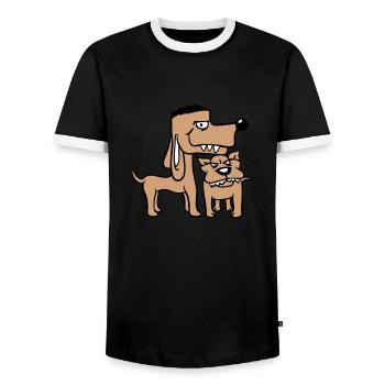 2 Nasty Dogs Team Two Friends Bro Crew - T-shirt contrasté Homme - noir/blanc - Devant - AI Model Female 172 light (172cm) & AI Model Male 178 light (178cm)