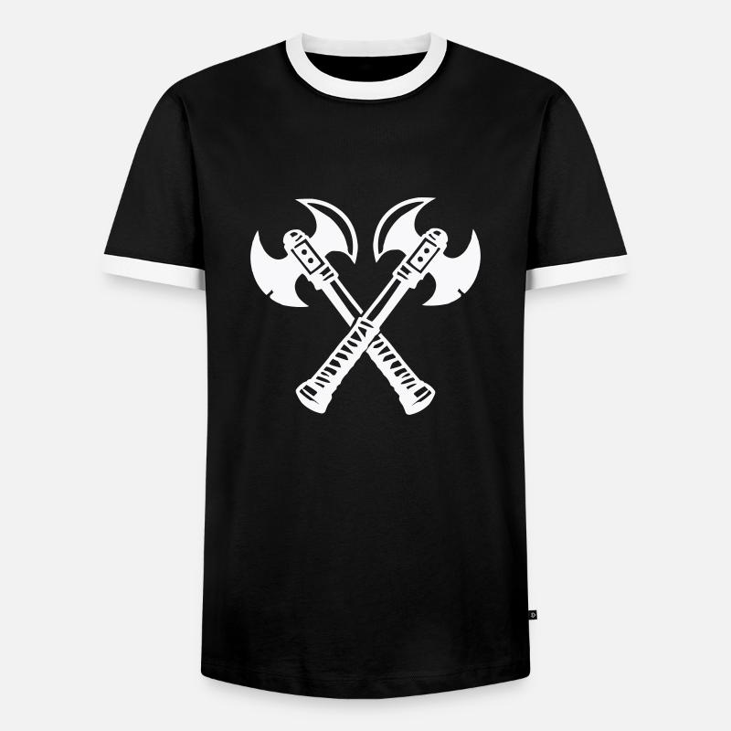 axt 2 - Männer Kontrast-T-Shirt - Schwarz/Weiß