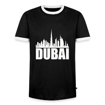 Horizon de Dubaï 1 - T-shirt contrasté Homme - noir/blanc - Devant - AI Model Female 172 light (172cm) & AI Model Male 178 light (178cm)