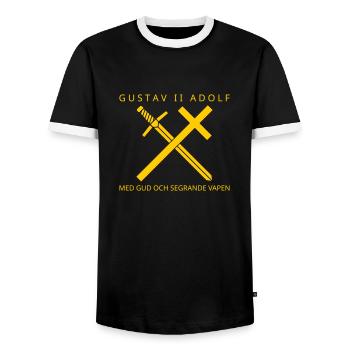 Gustav II Adolf - Men's Ringer Shirt - black/white - Front - AI Model Female 172 light (172cm) & AI Model Male 178 light (178cm)