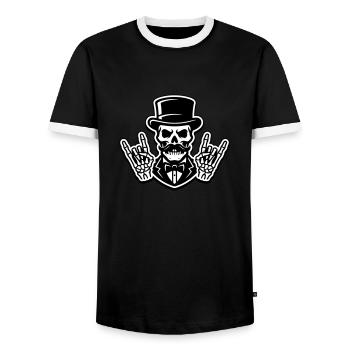 Squelette de fête de marié - T-shirt contrasté Homme - noir/blanc - Devant - AI Model Female 172 light (172cm) & AI Model Male 178 light (178cm)