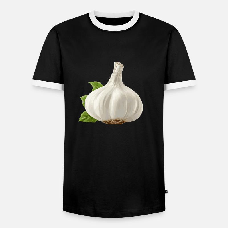 Knoblauch - Männer Kontrast-T-Shirt - Schwarz/Weiß