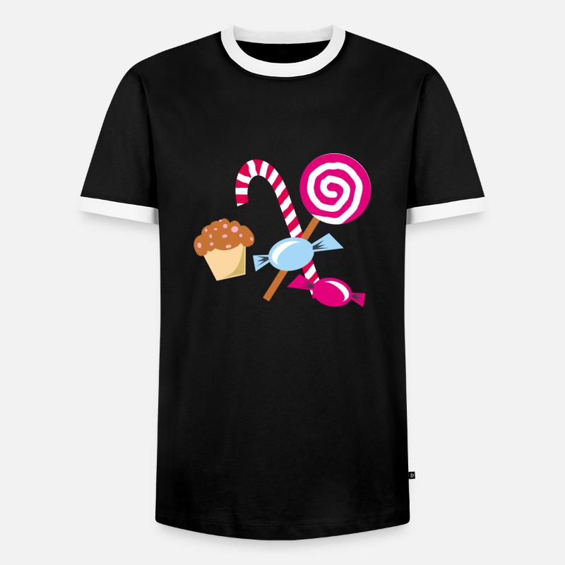 candy - Männer Kontrast-T-Shirt - Schwarz/Weiß