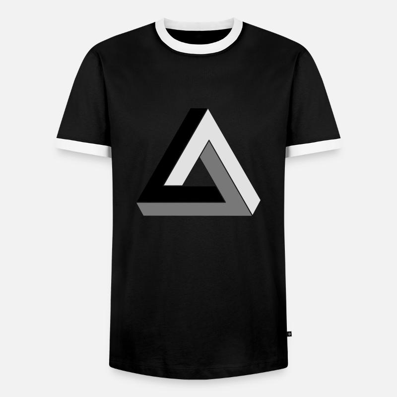 The impossible triangle - Men's Ringer Shirt - black/white