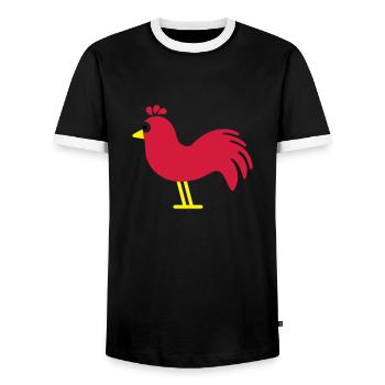 hahn - Männer Kontrast-T-Shirt - Schwarz/Weiß - Vorne - AI Model Female 172 light (172cm) & AI Model Male 178 light (178cm)