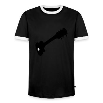 Gitarre - Männer Kontrast-T-Shirt - Schwarz/Weiß - Vorne - AI Model Female 172 light (172cm) & AI Model Male 178 light (178cm)