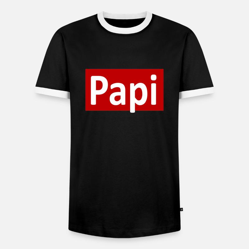 Papi gift idea - Men's Ringer Shirt - black/white