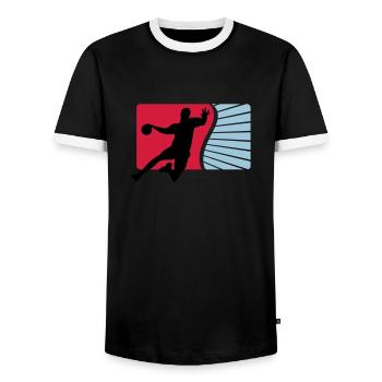 handball - T-shirt contrasté Homme - noir/blanc - Devant - AI Model Female 172 light (172cm) & AI Model Male 178 light (178cm)
