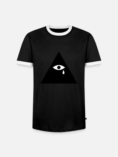 Pyramide Träne - Männer Kontrast-T-Shirt - Schwarz/Weiß